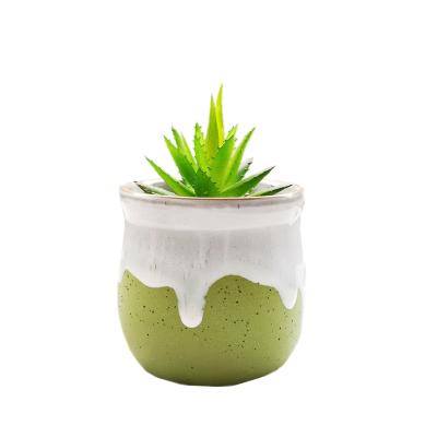 China Pastoral Succulent Planter for Home, Garden Plant Pots Succulent Bowknot Spots Glazed Ceramic Small New Design for sale