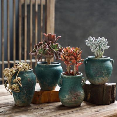 China Ceramic Pastoral New Design Pottery Raw Breathable Personality Decor Flower Pot Plant Handmade Colorful Creative Succulent Flowerpot for sale