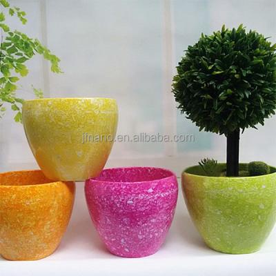 China Modern Colorful Garden Pots Planters Design Artificial Marble Round Plastic New For Home, Office 2016 Modern Garden Melamine 54pcs/ctn for sale