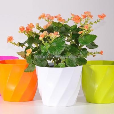 China CLASSIC indoor decor bright color flower pot melamine plastic round plastic planters for home, garden used with flower/green plant for sale