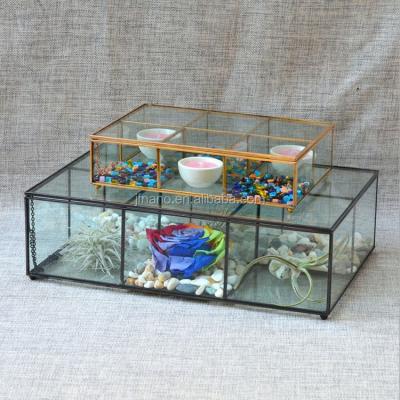 China Durable Rectangular Clear Glass Immortal Flowers Storage Box Glass Flower Boxes Keepsake for sale