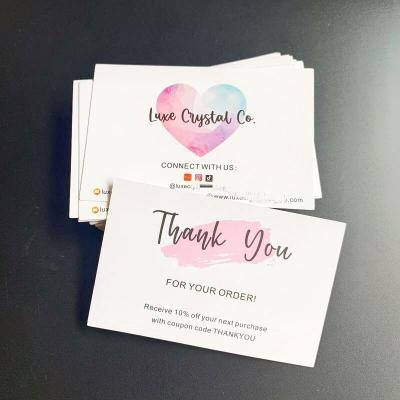 China Europe Custom Logo Thank You For Shopping Card , Funny Pink Thank You Greeting Card For Business for sale