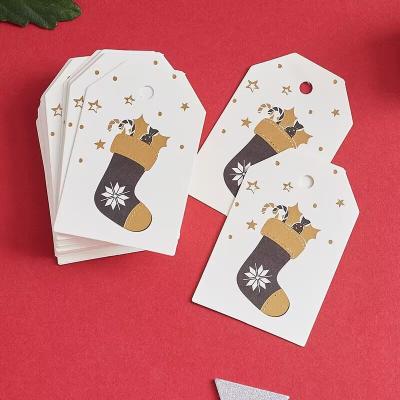 China Recycled Eco-Friendly Eco-Friendly Paper Christmas Gift Tags Tissue Wrapping Tag With Custom Printed Logo for sale