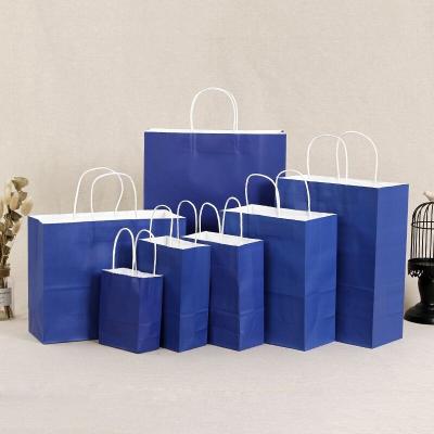 China Custom Biodegradable Wholesale Takeout Packaging Gift Shopping Bag Kraft Paper Handbag With Your Own Logo for sale