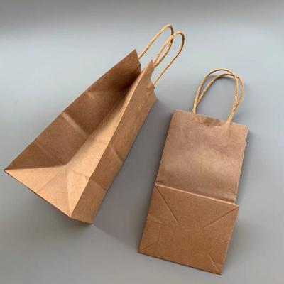 China Gift Shopping Bag Biodegradable Flat Bottom Logo Biodegradable Custom Brown Paper Bag for sale