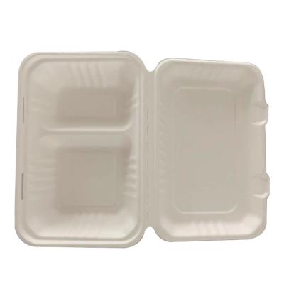 China China Supply Bagasse Pulp Lunch Box Sugar Cane Food Container Disposable Eco Friendly Paper Box for sale