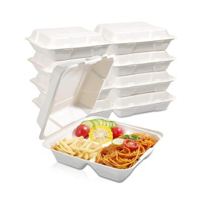 China Clamshell Disposable Compostable Takeout Food Container For Restaurant for sale