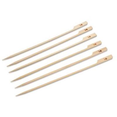 China Eco Biodegradable Natural Bamboo Disposable Bamboo Paddle Skewer Yakitori BBQ Skewer Rhythm Easily Cleaned Bamboo Skewer With Custom Logo for sale