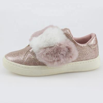 China New Arrival Kids Lowtop Fashion Round Trainer Children Casual Sneaker With Faux Fur Comfortable VSITA Sports Shoes Girls BOK03 for sale