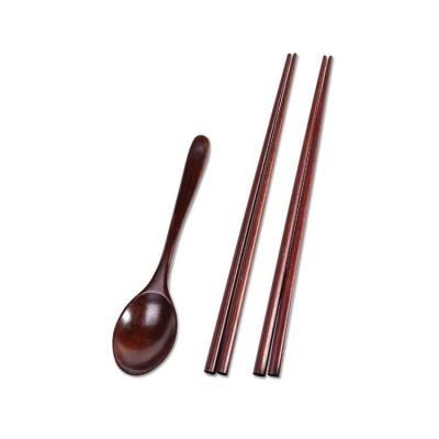 China Sustainable Spoon Chopsticks Cutlery Set Reusable Natural Bamboo Flatware Set For Home Use for sale