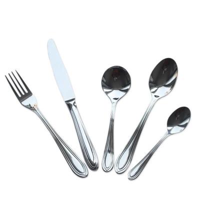 China Sustainable Modern Cathylin 5pcs Stainless Steel Restaurant Cutlery Set, Long Handle Flatware Set for sale