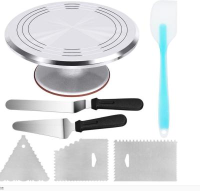 China Viable Baking Making Ice Cream Kit Spatula Silicone Metal Stainless Steel Turntable Holder Accessories and Cake Tool Kit for sale