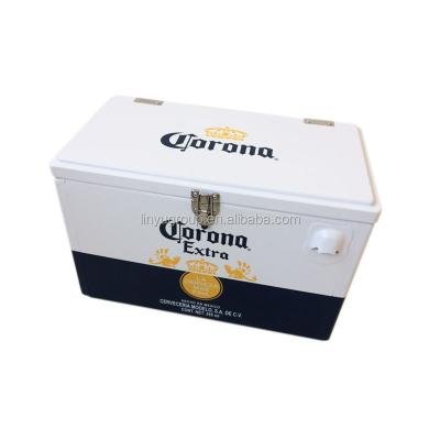 China Retro Metal 20L Picnic Viable Cooler Beer Steel Storage Box With Logo Customized for sale