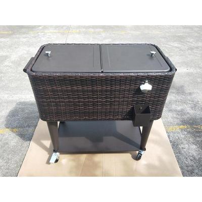 China Modern Rattan 80QT Beer Cooler Cart For Party for sale