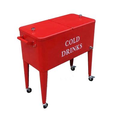 China Rolling 80Qt Cooler Ice Chest Cart Sustainable For Outdoor Patio Deck Party With Customer Free Logo for sale