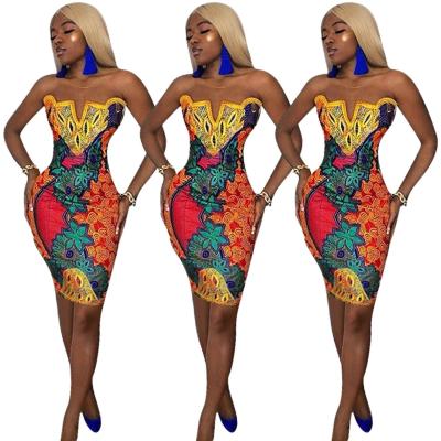 China Breathable 2021 Summer Woman African Midi Wrap Skirt Vintage Fashion Prom Dresses for sale