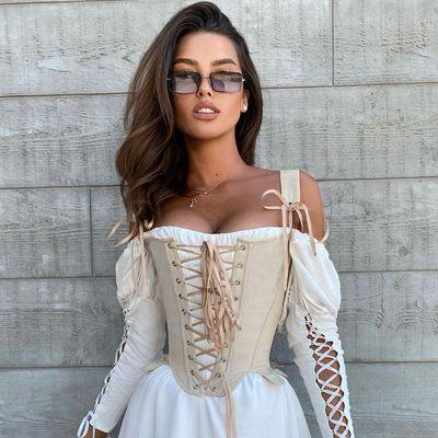 China 2021 New Design QUICK DRY Women Shape Bandage Women's Corset Top Sling Summer Corset Ladies Casual Sleeveless Crop for sale