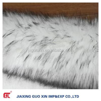 China High Grade Shrink-Resistant White And Black Faux Fur Fabric Long Color Pile Plush Fabrics for sale