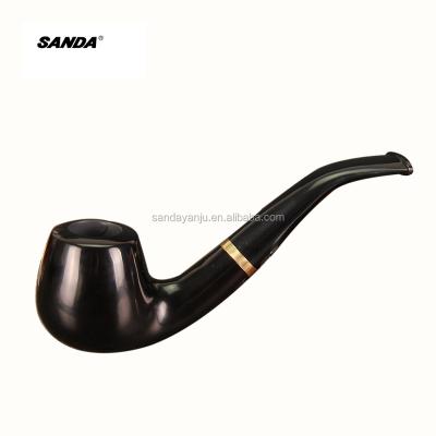 China Sanda Wood Pipe Imported Ebony Wood Pipe Curved Pipe Cut Tobacco Pipe Smoking Men's Shop Hand-Polished Outdoor SD-661 for sale