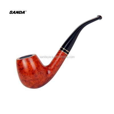 China Sanda Import Tobacco Pipe Curved Hand Burned Tobacco Pipe Sanda Import Briar Tobacco Pipe Classic Wooden Pipe Warrant To Pay Offsets SD-508 for sale