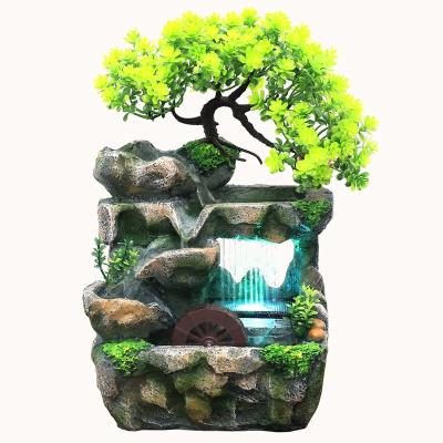 China Europe factory custom home decor indoor water fountain waterfall with LED lighting for sale