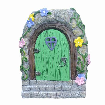 China Europe resin craft solar resin garden fairy gate for outdoor garden decoration for sale