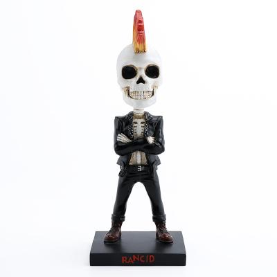 China Custom flip bobbleheads Halloween Morocco bobbleheads skeleton doll from Europe for sale