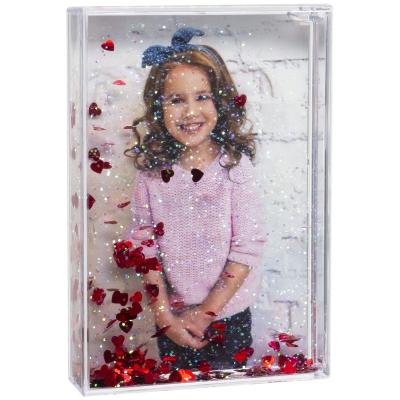 China Europe Acrylic Resin Water Ball Photo Frame Snow Globe Dome With Glitter for sale