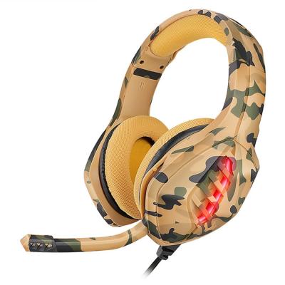 China Hot Selling Earphone Camouflage Gaming Headset 3.5mm and USB Suitable for PS4 and X BOX Games RGB Wired Earbuds with Microphone for sale