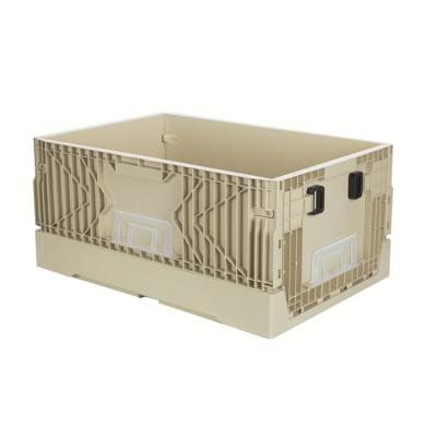 China Sustainable Convenient Movable Collapsible Plastic Storage Container Storage Crate Basket Storage For Car for sale