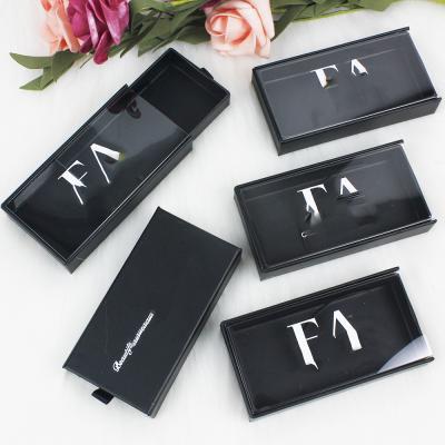 China High Grade Non Scratch Non Scratch PVC Eyelash Box Private Label Black Soft PVC Drawer Eyelash Box Wholesaler for sale