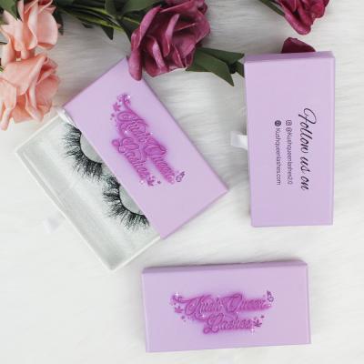 China Wholesale High Quality Natural Soft Eyelash Box Custom Logo Stamping Process Drawer Pink Eyelash Box Seller for sale