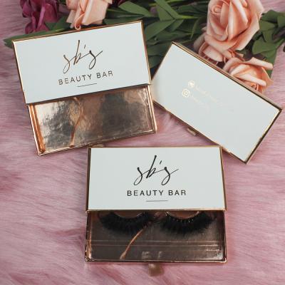 China High quality wholesale natural soft eyelash box own brand drawer eyelash box white gilding process sellers for sale