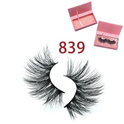 China Wholesale Delicate Private Label 25mm Mink Eyelash Thick 837-23mm Dramatic Fluffy Seller With Eyelash Packaging Box for sale