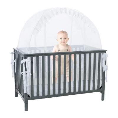 China PORTABLE Prevent Baby Climbing Safety Portable Baby Crib Canopy Cover Tent Hutch Net Net for sale