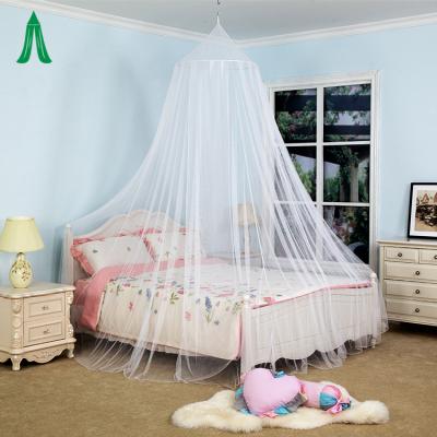 China Insecticide Treated 100% Polyester Circular Top Single Tapered Mosquito Canopy Net For Bed for sale