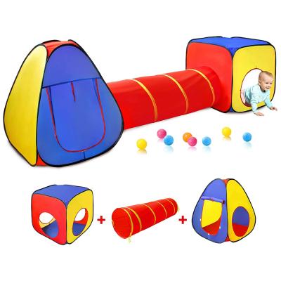 China Toy Games Toddlers Kids Playhouse 3-In-1 Soft Folding Play Tent Set Toy Boys And Girls Gift for sale