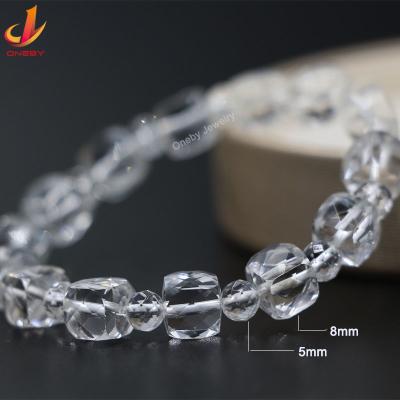 China CLASSIC natural crystal face bracelet sugar hand string jewelry hand cut white crystalline string wholesale CLASSIC for sale