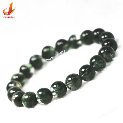 China CLASSIC 8mm 10mm Yoga Designer Natrual Round Bead Medical Green Phantom Ghost Bracelet for sale