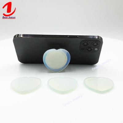 China Opal Heart Cell Phone Holder Stand Grip Phone Adjustable Fingertip Popping Up Pocket Cell Phone Case With Grip for sale