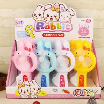 China Custom Portable Fan Gift Display Box Cartoon Rabbit Shape Fan Small Hand Pressure Hand Pressure Fan for sale