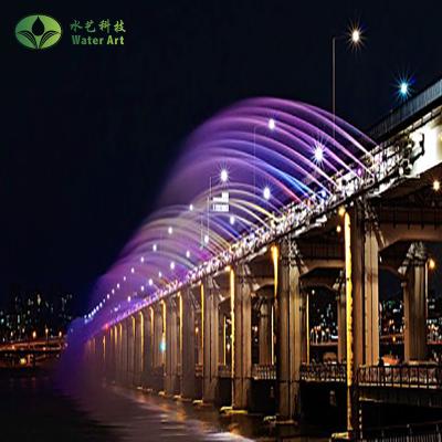 China Custom Design Free Chinese Outdoor Colorful Project Bridge Digital Design Water Curtain for sale