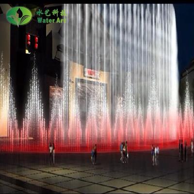 China CUSTOM DESIGN Shaxian Snacks Fountain Project Grow City Water Curtain System Music Dancing Fountain With Multicolor Changing Led Lights for sale