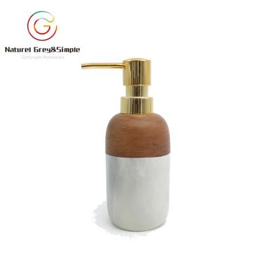 China Sustainable Luxury Wood Marble Look Cement Kitchen Or Lotion Liquid Liquid Soap Dispenser White Concrete for sale