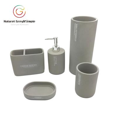 China Sustainable Home Customized Size OEM Cement Bathroom Accessories Set Concrete Bathroom Accessory for sale