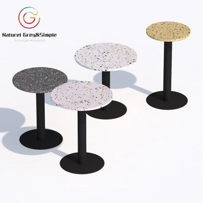 China Contemporary Customized Homemade Terrazzo Design Round Small Terrazzo Coffee Table Sofa Tea Table for sale