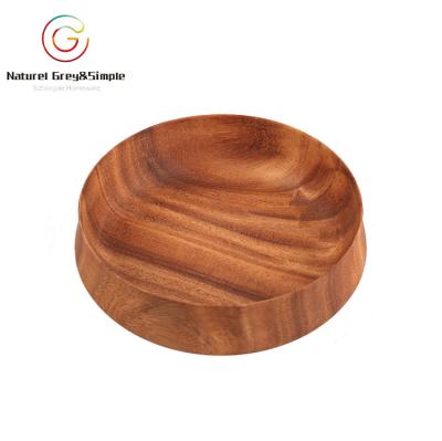 China Sustainable Olive Fruit Oil Nut Food Natural Wooden Tray Salad Wooden Bowl for sale