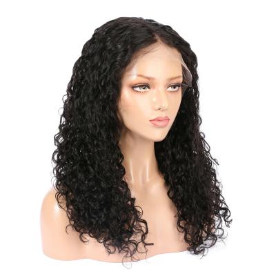 China Water Wave Ready To Ship 150 Density Brazilian Raw Unprocessed 4X4 Hd Water Wave Hair Frontal Wigs for sale