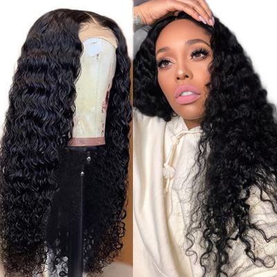 China Hd Brazilian Deep Wave Transparent Hairband 360 Lace Frontal Virgin Hair Wigs For Black Woman for sale