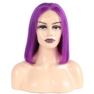 China Straighter Short Bob Colorful Human Hair Human Hair Bob Wigs, Glueless Short Straight Lace Front Virgin Human Hair Wigs For Sale for sale